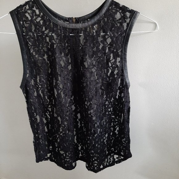 Cotton Candy Sheer Black Lace tank top Dressy Med - Picture 1 of 6